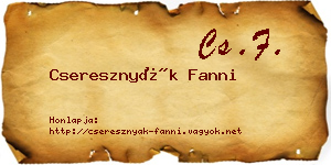Cseresznyák Fanni névjegykártya