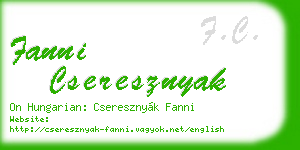 fanni cseresznyak business card
